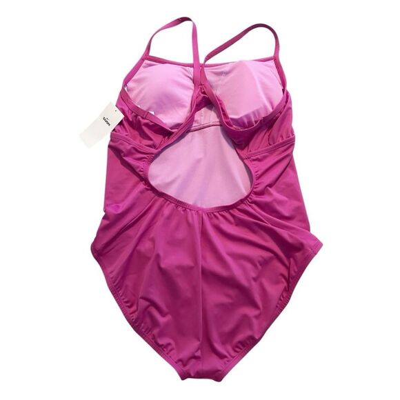 Nike HydraStrong Solid Poly Racer Back One Piece Swimsuit - Picture 2 of 4